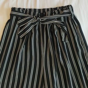 black and white striped flowy pants